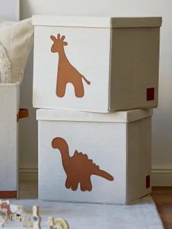 Discount Store It Boîte de rangement Premium Beige clair, dinosaure