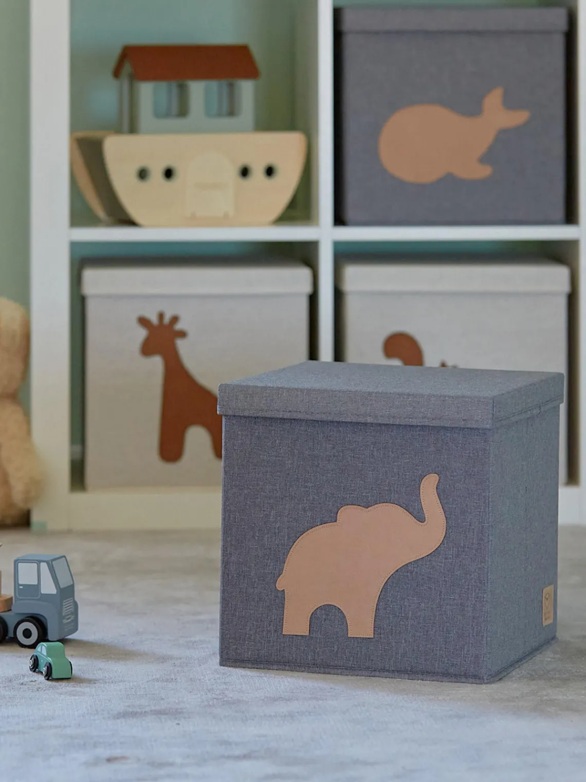 Fashion Store It Boîte de rangement Premium Gris foncé, éléphant