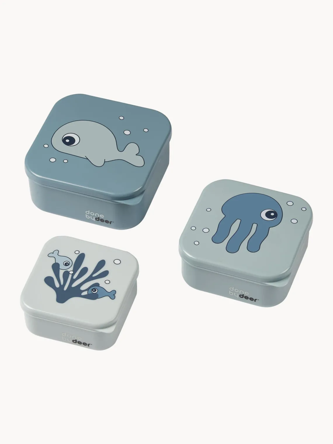 Clearance Done by Deer Boîtes à goûter pour enfants Sea Friends, 3 élém. Tons bleus
