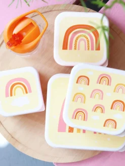 New A Little Lovely Company Boîtes à lunch pour enfants Rainbows, 4 élém.