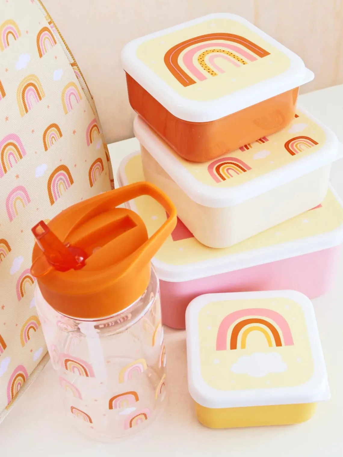 New A Little Lovely Company Boîtes à lunch pour enfants Rainbows, 4 élém.