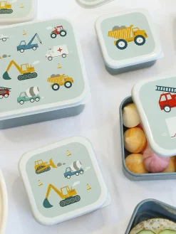 New A Little Lovely Company Boîtes à lunch pour enfants Vehicles, 4 élém.