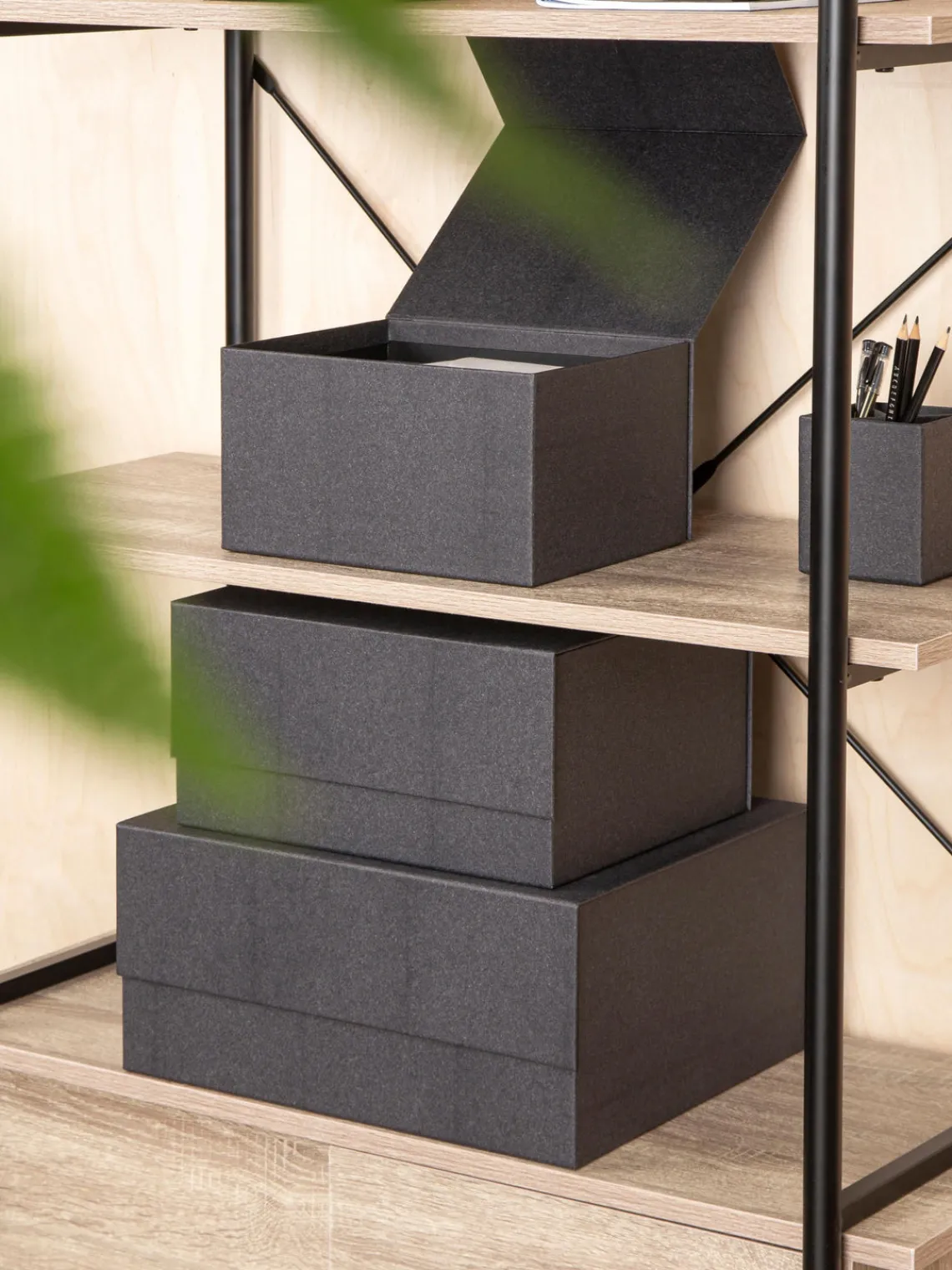 Discount Bigso Box of Sweden Boîtes de rangement Ilse, 3 élém. Anthracite