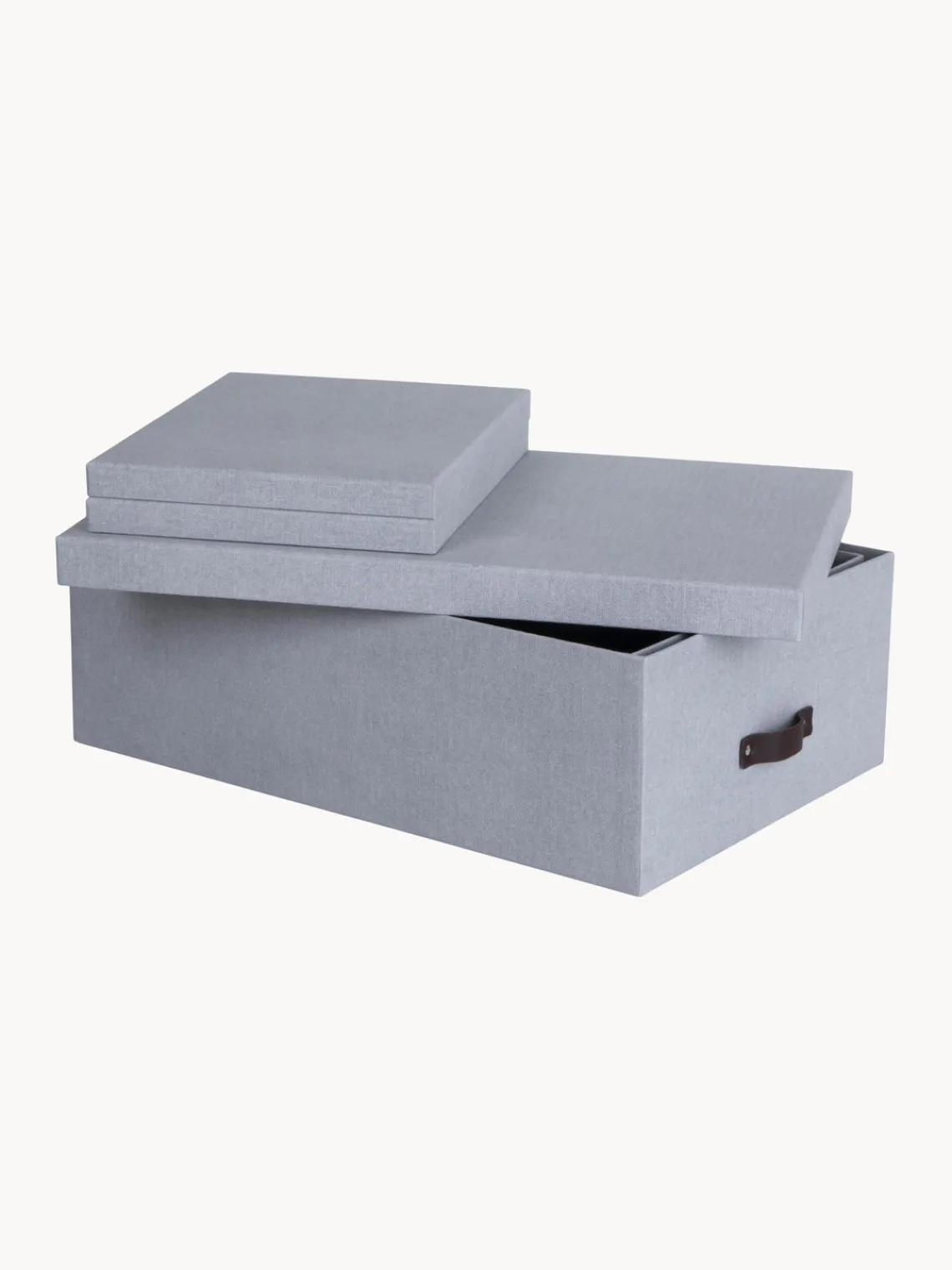Online Bigso Box of Sweden Boîtes de rangement Inge, 3 élém. Gris-bleu, brun
