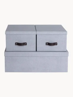 Online Bigso Box of Sweden Boîtes de rangement Inge, 3 élém. Gris-bleu, brun