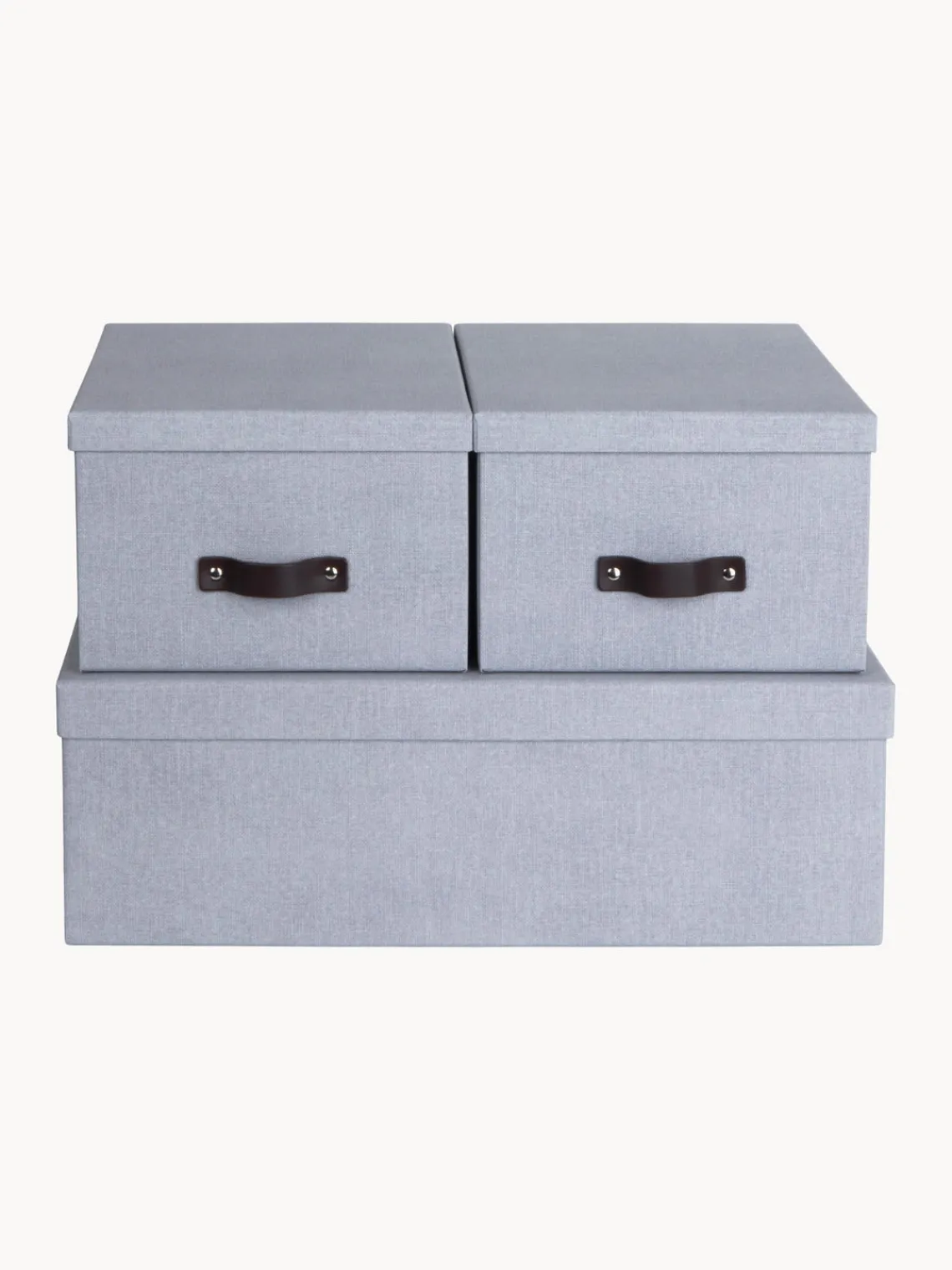 Online Bigso Box of Sweden Boîtes de rangement Inge, 3 élém. Gris-bleu, brun