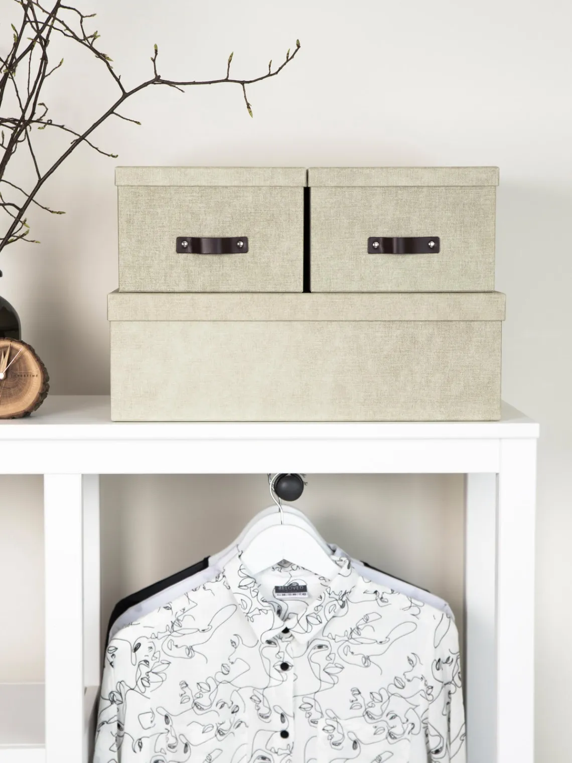 Discount Bigso Box of Sweden Boîtes de rangement Inge, 3 élém. Beige clair, brun