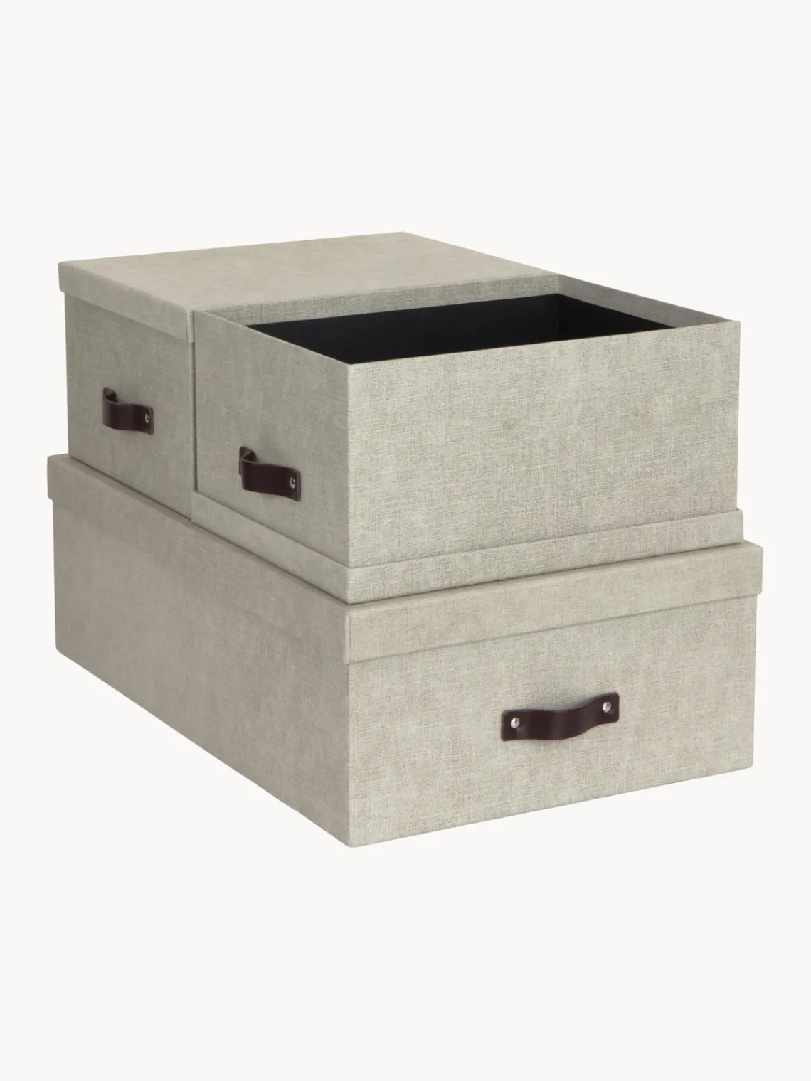 Discount Bigso Box of Sweden Boîtes de rangement Inge, 3 élém. Beige clair, brun