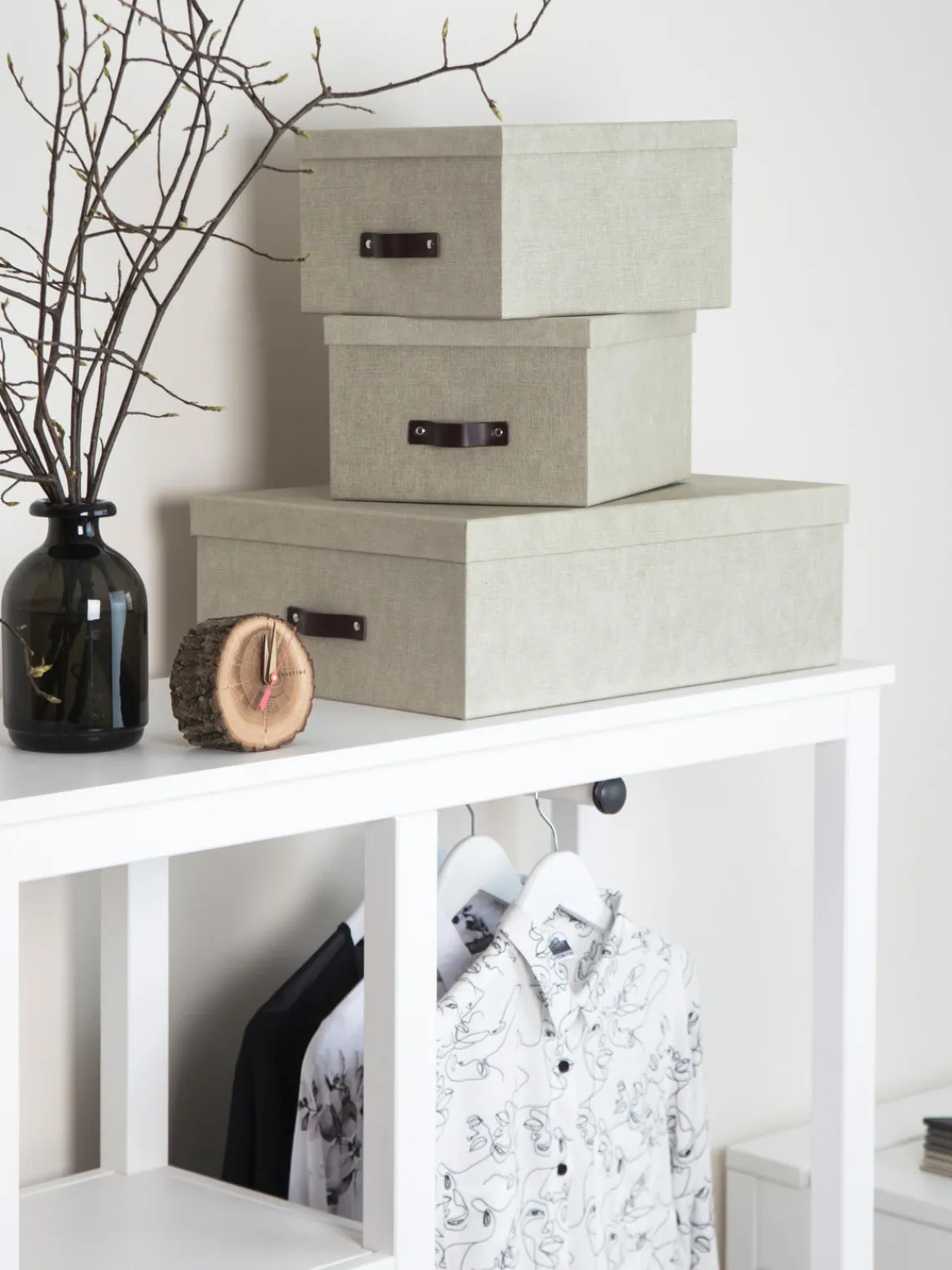 Discount Bigso Box of Sweden Boîtes de rangement Inge, 3 élém. Beige clair, brun