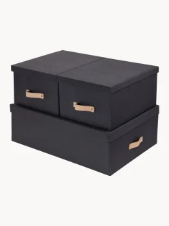 Sale Bigso Box of Sweden Boîtes de rangement Inge, 3 élém. Anthracite