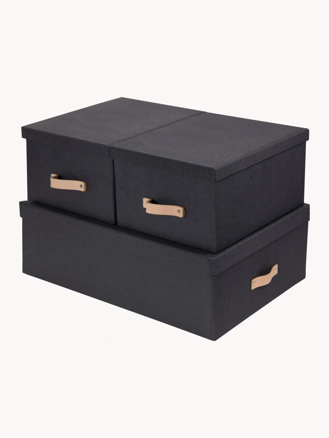 Sale Bigso Box of Sweden Boîtes de rangement Inge, 3 élém. Anthracite