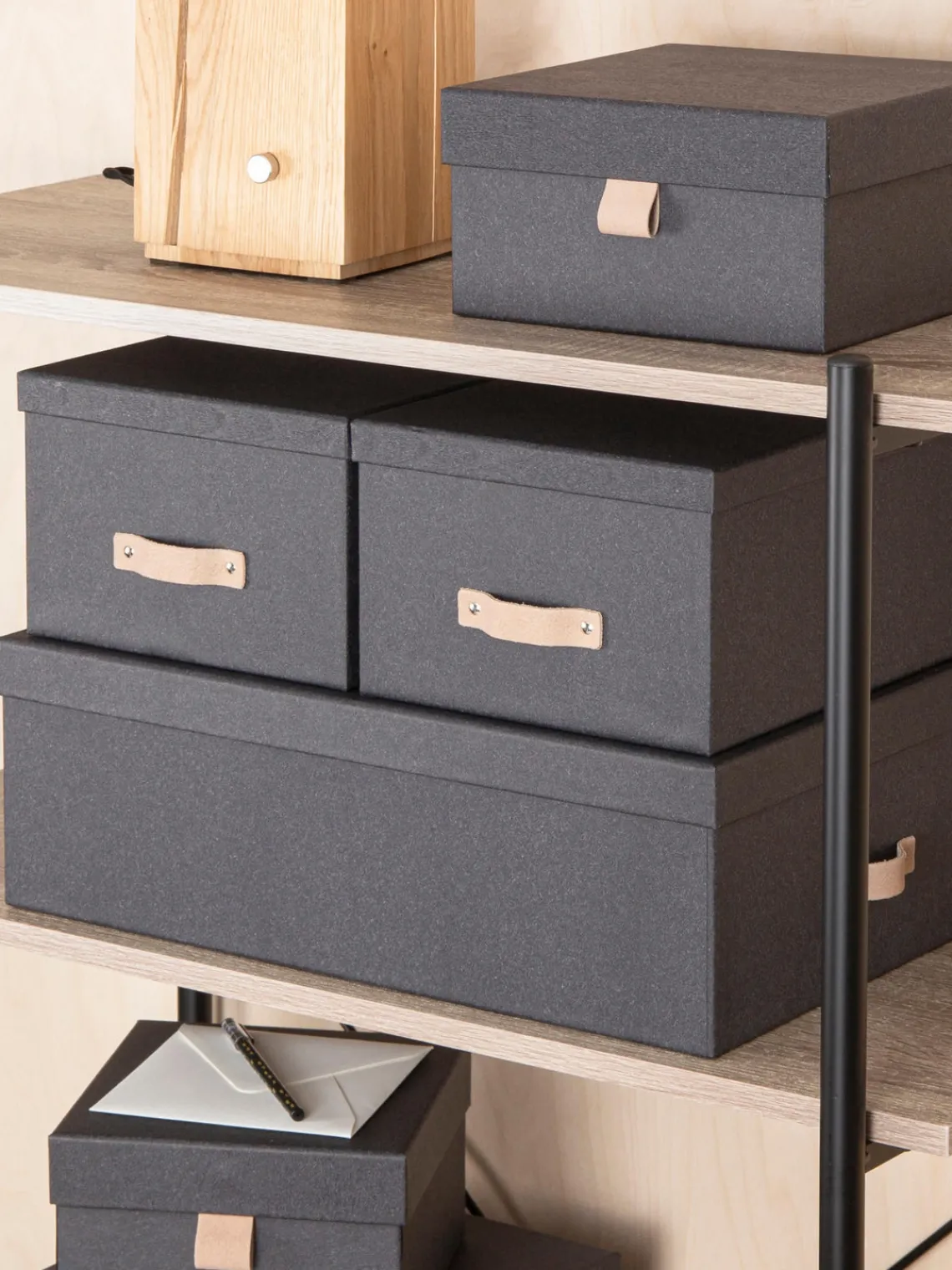 Sale Bigso Box of Sweden Boîtes de rangement Inge, 3 élém. Anthracite