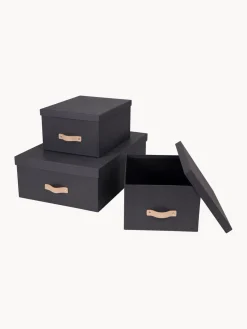 Sale Bigso Box of Sweden Boîtes de rangement Inge, 3 élém. Anthracite