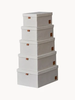 Outlet Store It Boîtes de rangement Premium, 5 élém. Beige clair, brun