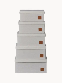 Outlet Store It Boîtes de rangement Premium, 5 élém. Beige clair, brun