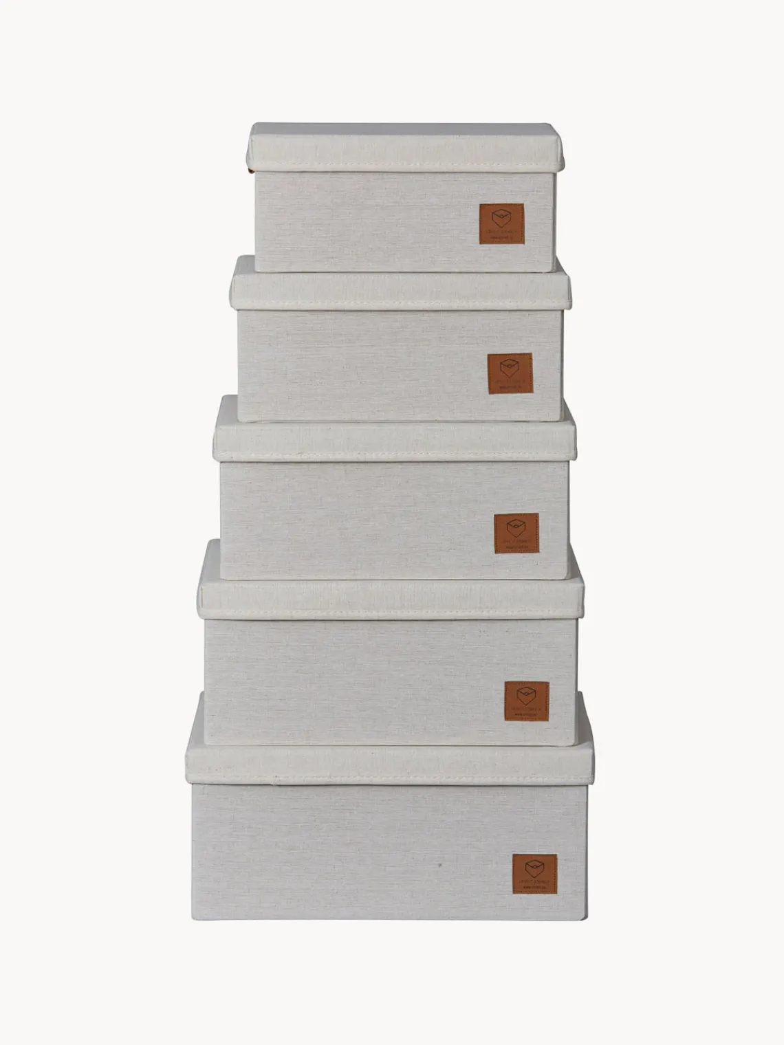 Outlet Store It Boîtes de rangement Premium, 5 élém. Beige clair, brun