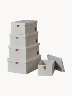 Outlet Store It Boîtes de rangement Premium, 5 élém. Beige clair, brun