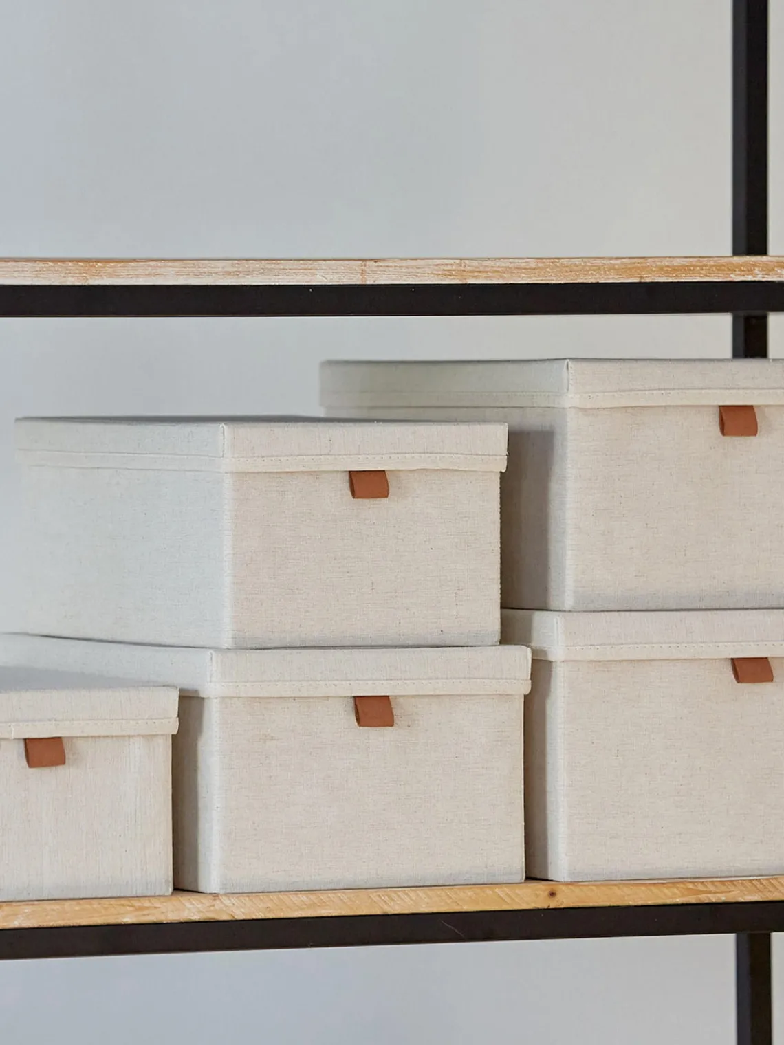 Outlet Store It Boîtes de rangement Premium, 5 élém. Beige clair, brun