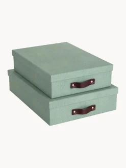 Clearance Bigso Box of Sweden Boîtes de rangement Rasmus, 2 élém. Vert sauge