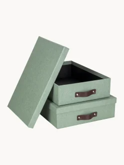 Clearance Bigso Box of Sweden Boîtes de rangement Rasmus, 2 élém. Vert sauge