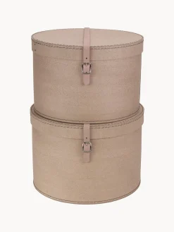 Hot Bigso Box of Sweden Boîtes de rangement rondes Rut, 2 élém. Beige