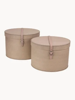 Hot Bigso Box of Sweden Boîtes de rangement rondes Rut, 2 élém. Beige