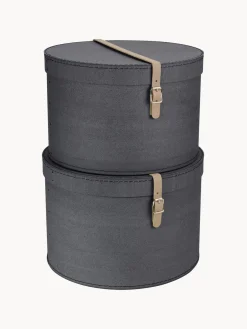 Hot Bigso Box of Sweden Boîtes de rangement rondes Rut, 2 élém. Anthracite