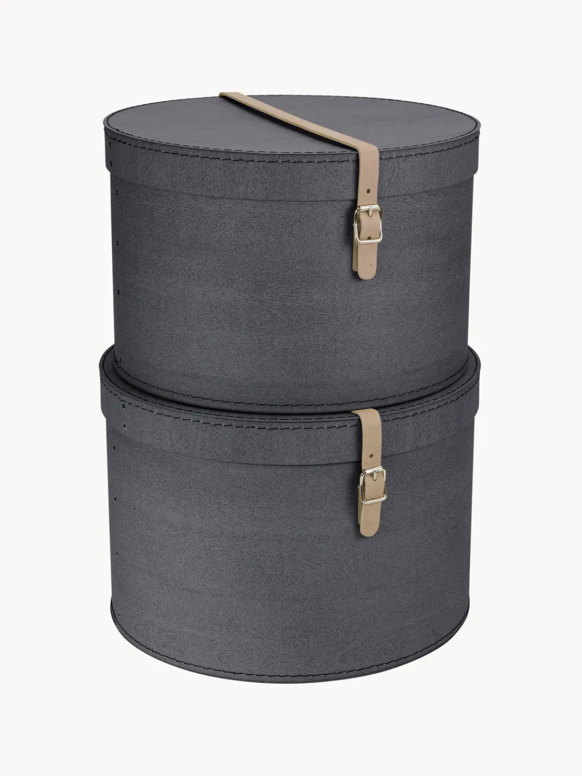 Hot Bigso Box of Sweden Boîtes de rangement rondes Rut, 2 élém. Anthracite