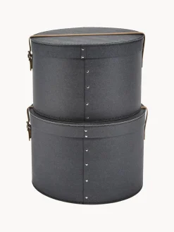 Hot Bigso Box of Sweden Boîtes de rangement rondes Rut, 2 élém. Anthracite