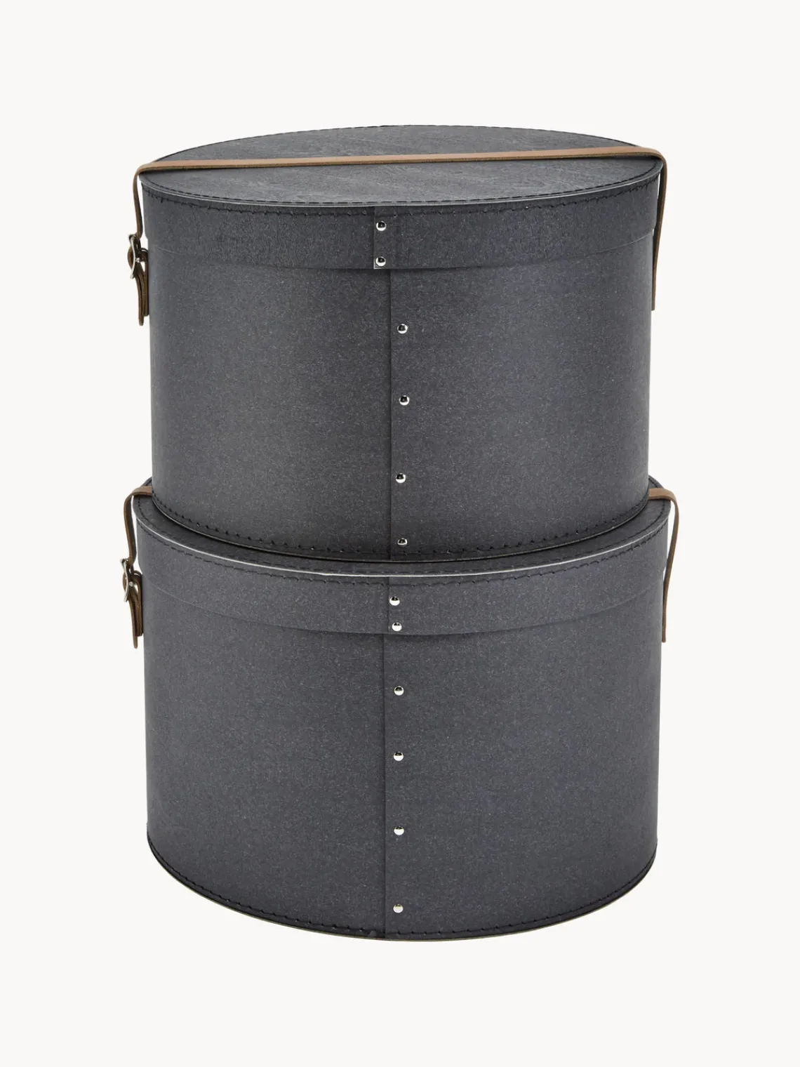 Hot Bigso Box of Sweden Boîtes de rangement rondes Rut, 2 élém. Anthracite