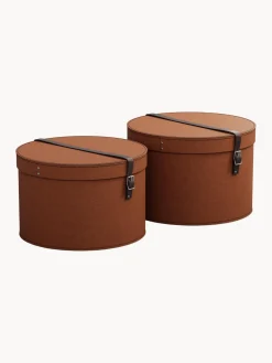 Discount Bigso Box of Sweden Boîtes de rangement rondes Rut, 2 élém. Brun