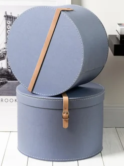 Online Bigso Box of Sweden Boîtes de rangement rondes Rut, 2 élém. Gris-bleu