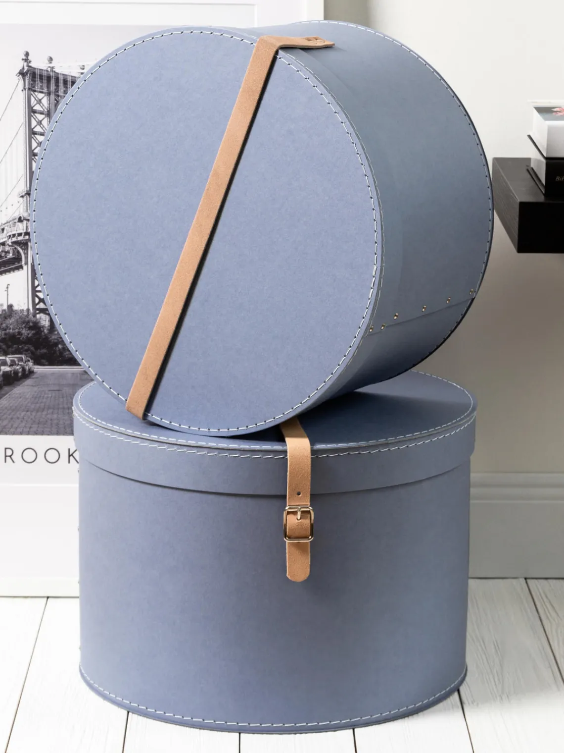 Online Bigso Box of Sweden Boîtes de rangement rondes Rut, 2 élém. Gris-bleu