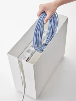 Outlet Yamazaki Boîtier range-câble Tower Blanc