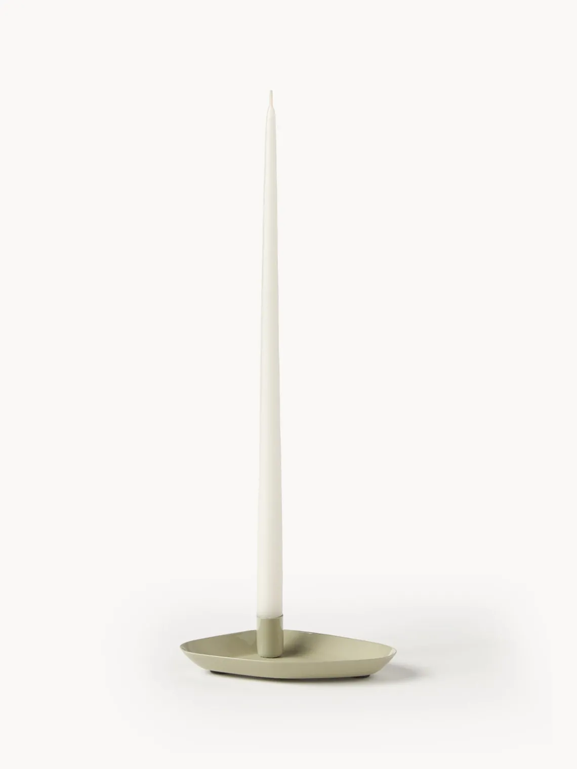 Hot Broste Copenhagen Bougeoir avec plateau Mie Beige clair, haute brillance