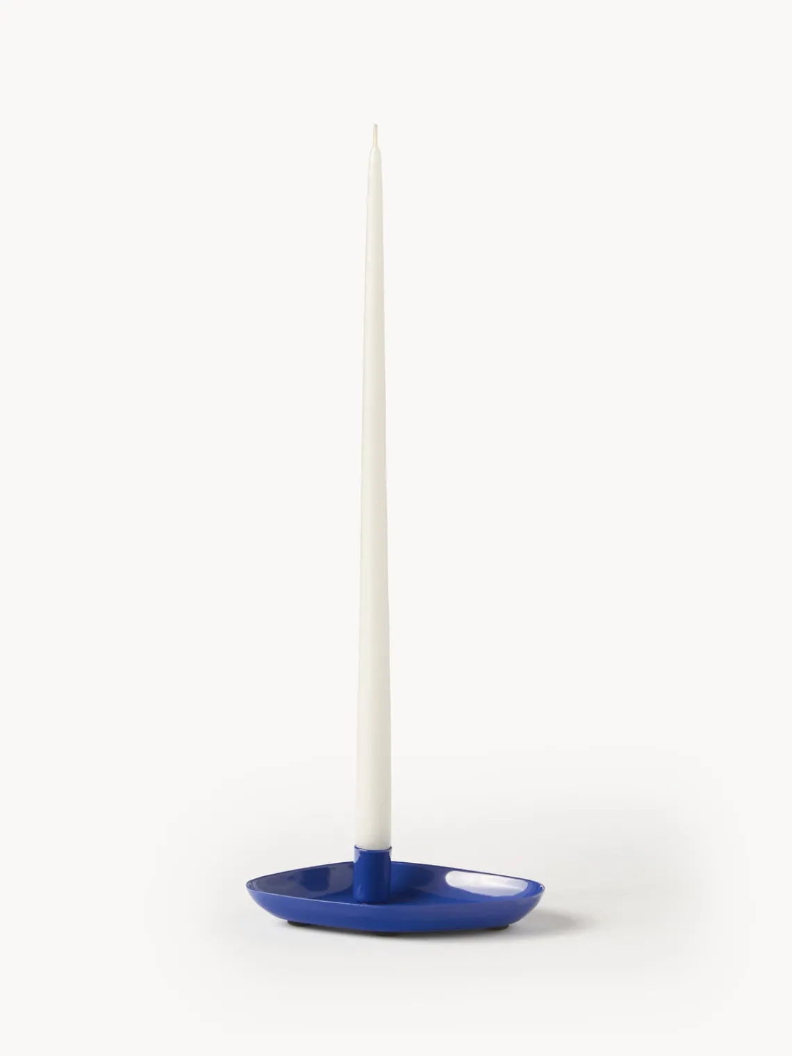Clearance Broste Copenhagen Bougeoir avec plateau Mie Bleu roi, haute brillance
