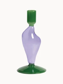 Discount &k Amsterdam Bougeoir de verre Flux Lilas, vert foncé