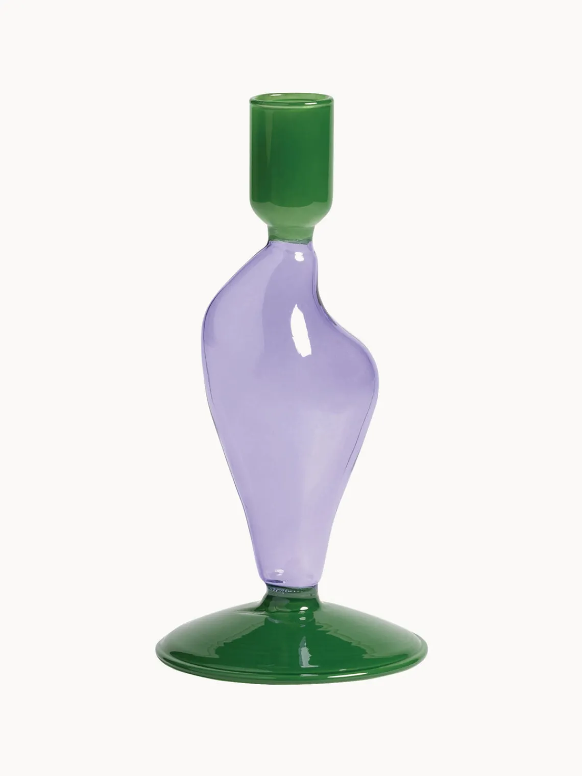 Discount &k Amsterdam Bougeoir de verre Flux Lilas, vert foncé