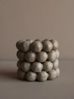 Sale DBKD Bougeoir design en céramique Bright Beige clair, chiné et mat