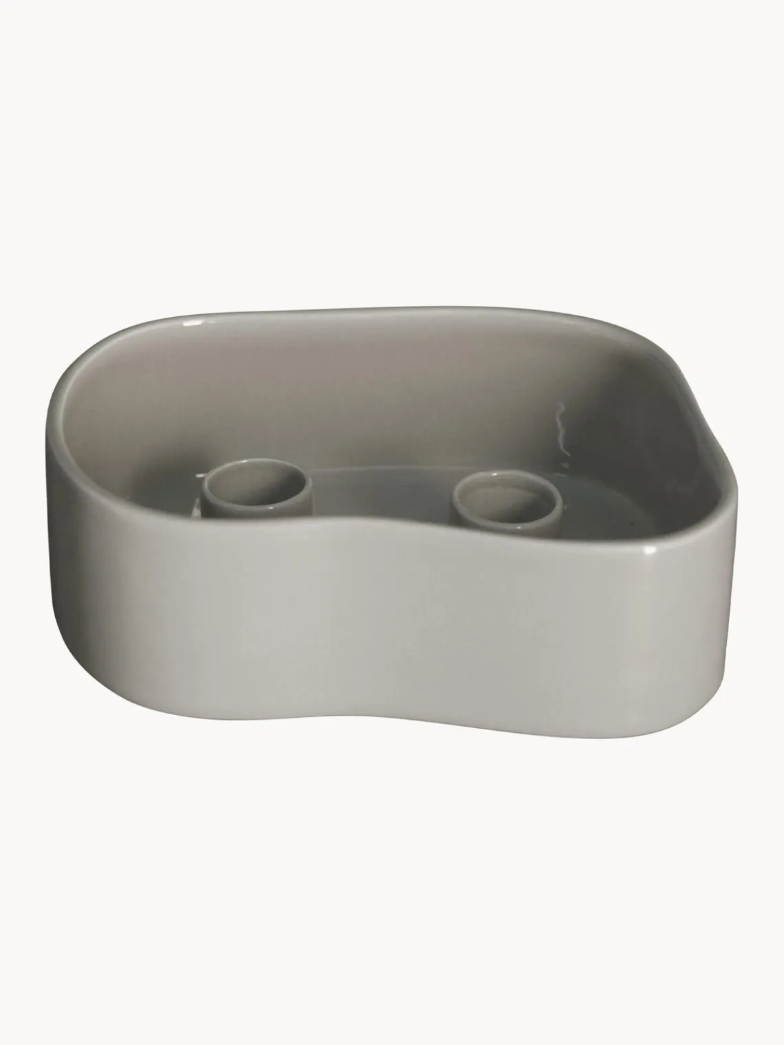 Discount DBKD Bougeoir en céramique Fill Me Up, larg. 15 cm Beige clair, haute brillance