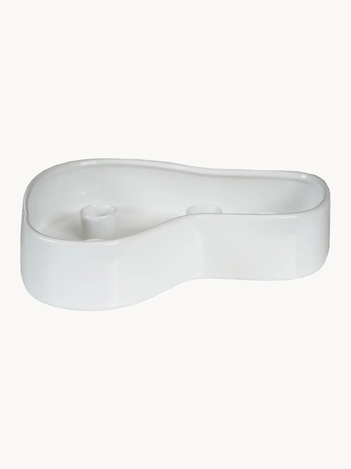 Sale DBKD Bougeoir en céramique Fill Me Up, larg. 25 cm Blanc, haute brillance