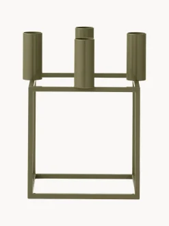 Best Audo Copenhagen Bougeoir en métal Kubus Vert olive