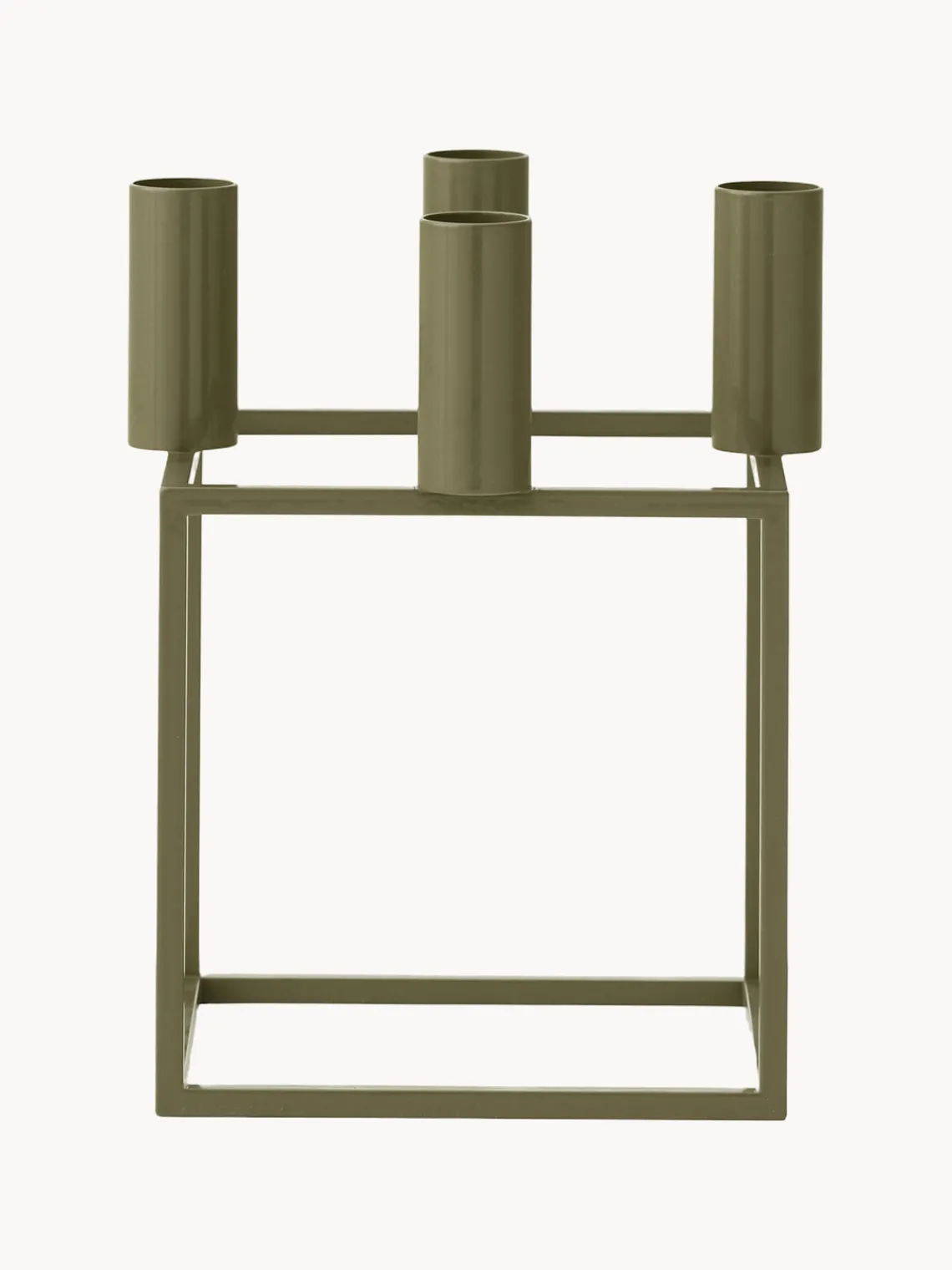Best Audo Copenhagen Bougeoir en métal Kubus Vert olive