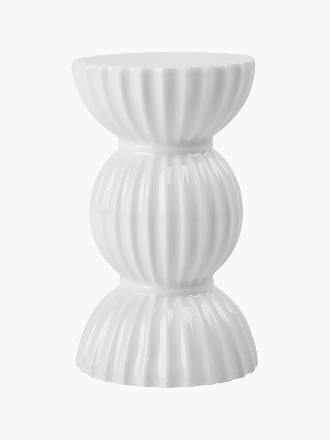 Fashion Lyngby Porcelaen Bougeoir en porcelaine avec surface striée Tura
