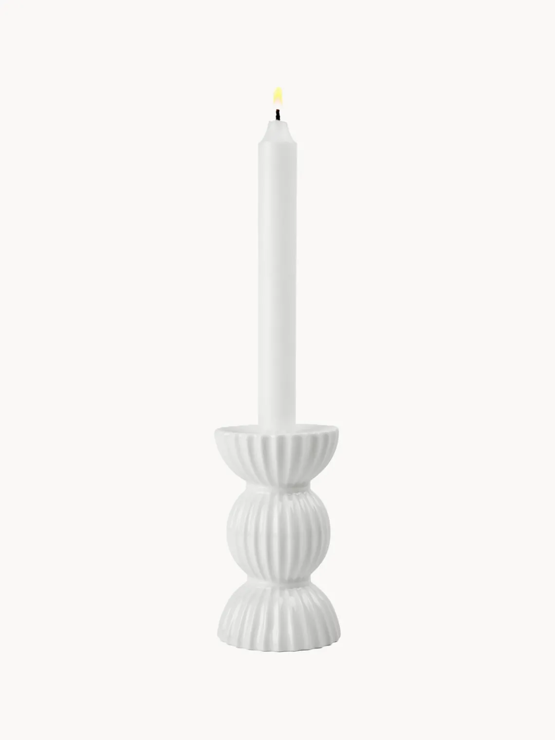 Fashion Lyngby Porcelaen Bougeoir en porcelaine avec surface striée Tura