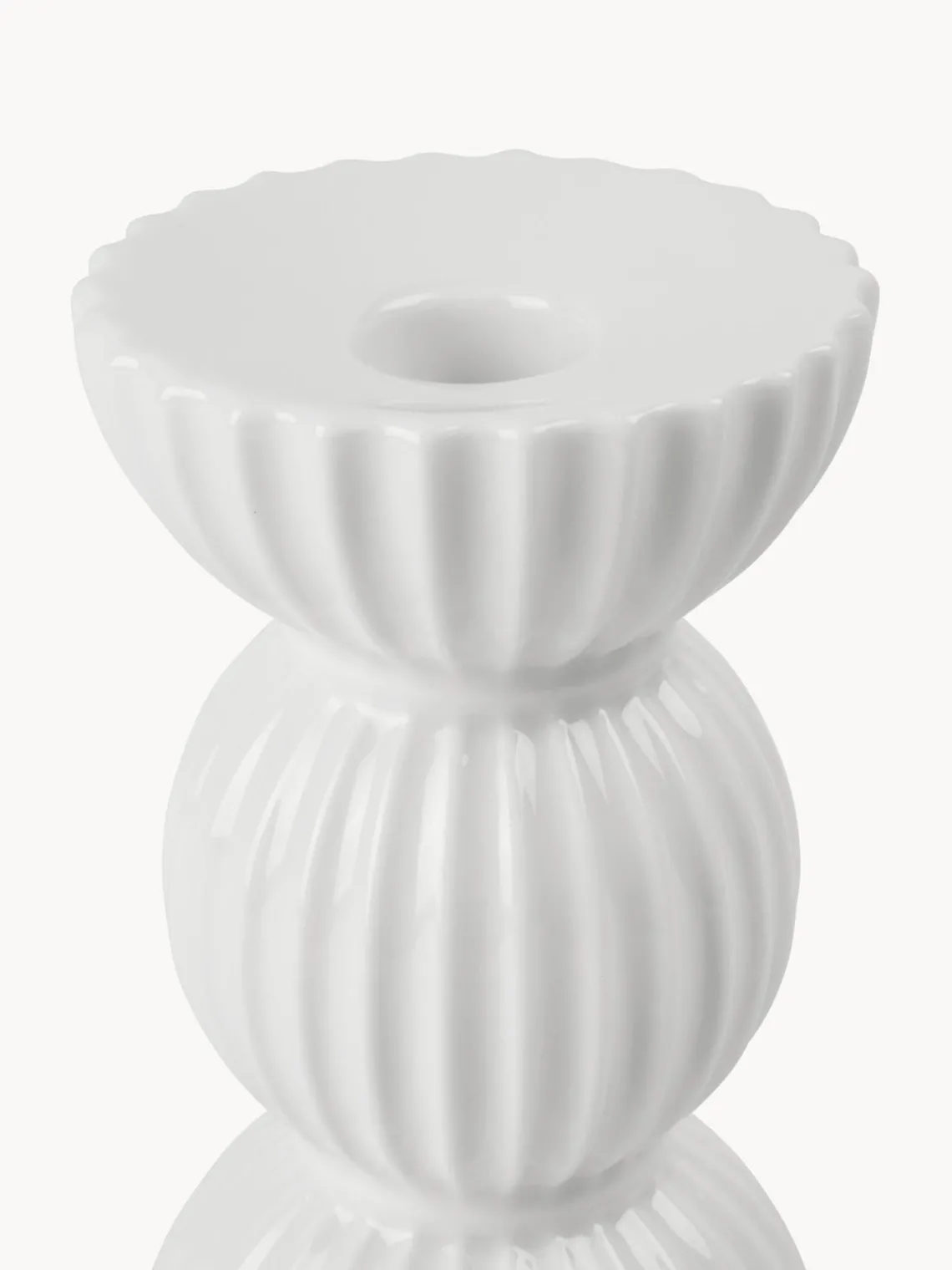 Fashion Lyngby Porcelaen Bougeoir en porcelaine avec surface striée Tura