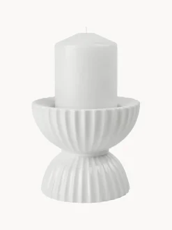 Outlet Lyngby Porcelaen Bougeoir en porcelaine avec surface striée Tura