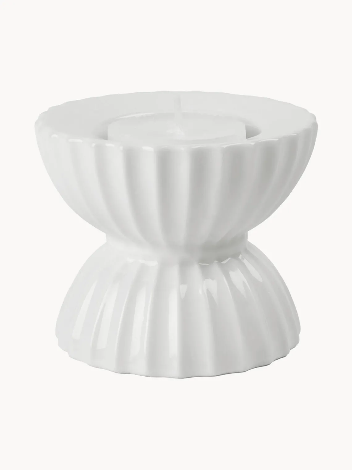 Online Lyngby Porcelaen Bougeoir en porcelaine avec surface striée Tura