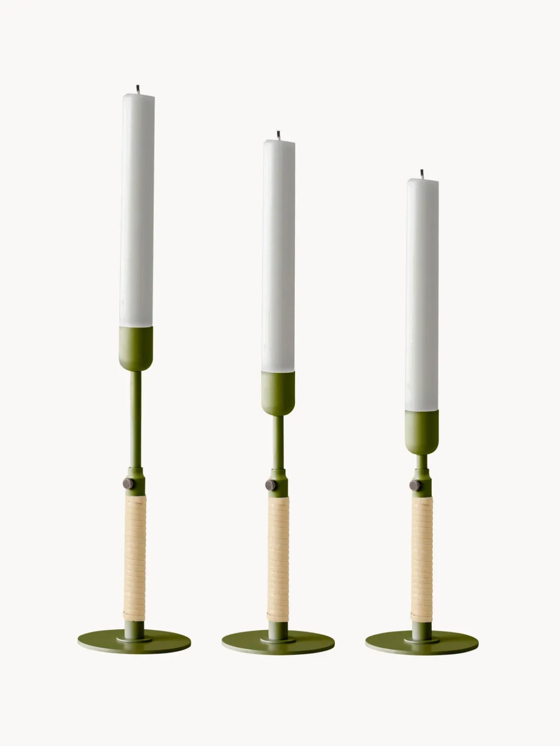 Outlet Audo Copenhagen Bougeoir réglable en hauteur Duca Vert olive, beige clair
