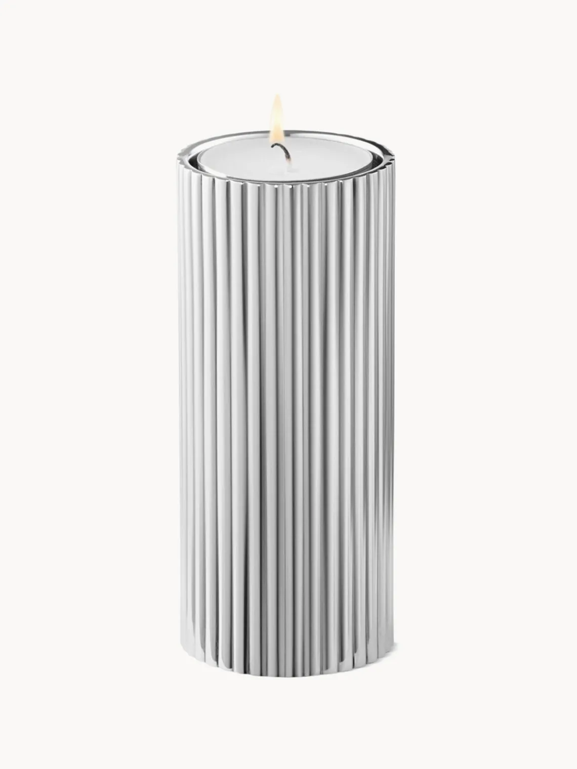 Outlet GEORG JENSEN Bougeoir strié Bernadotte, haut. 11 cm